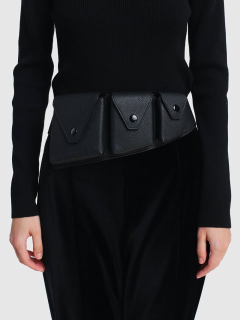 Чёрный ремень KENZO: фото 2 - Invogue