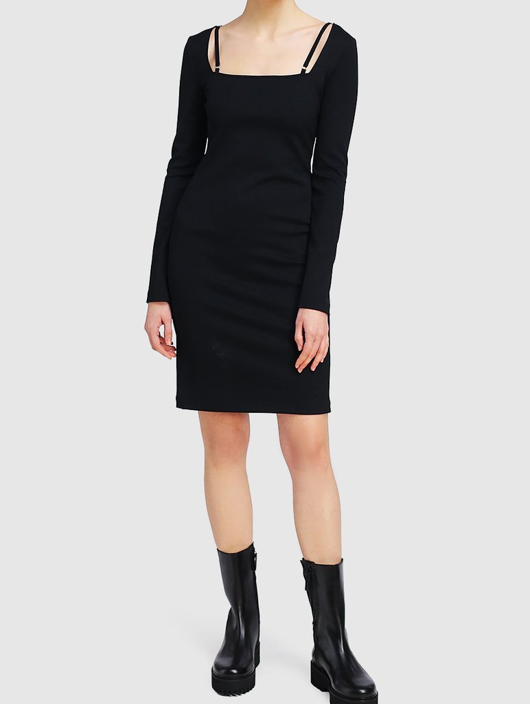 Чёрное платье HELMUT LANG: фото 1 - Invogue