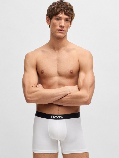 Комплект із трьох білих боксерів Boss: фото 1 - Invogue
