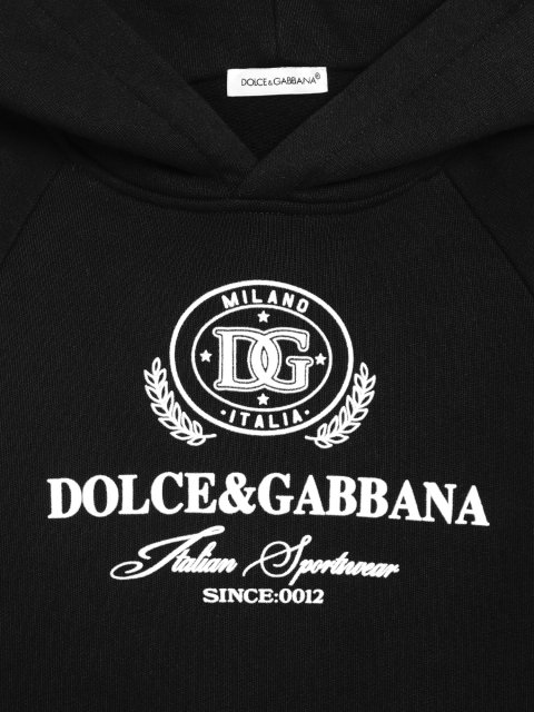 Чорна кофта, штани DOLCE&GABBANA KIDS з бавовни: фото 3 - Invogue