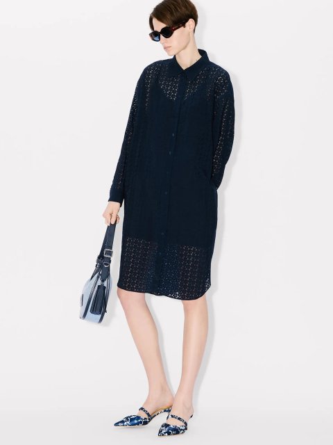 Синя сукня-сорочка Kenzo з кишенями: фото 1 - Invogue
