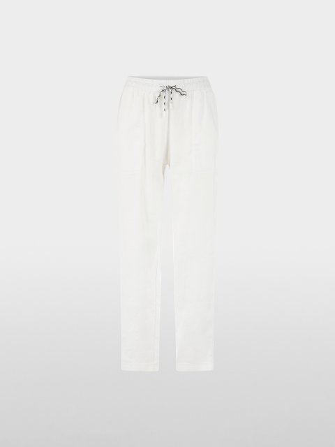 Белые брюки Marc Cain из хлопка и льна: фото - Invogue