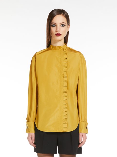 Гірчична сорочка Max Mara з шовкової тафти: фото 1 - Invogue