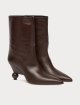 Темно-коричневі ботильйони WEEKEND MAX MARA зі шкіри: фото 1 - Invogue