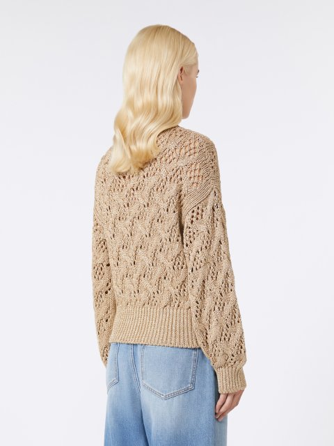 Золотистый свитер MAX MARA свободного кроя: фото 3 - Invogue