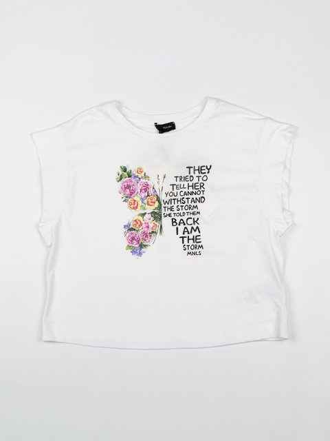 Белая футболка MONNALISA: фото - Invogue