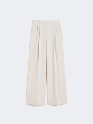 Молочные брюки WEEKEND MAX MARA из смеси шерсти: фото - Invogue