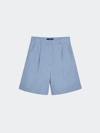 Голубые шорты Weekend Max Mara из льна: фото - Invogue