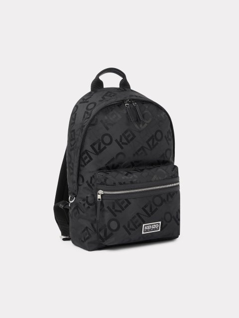 Черный рюкзак KENZO с логотипом: фото - Invogue