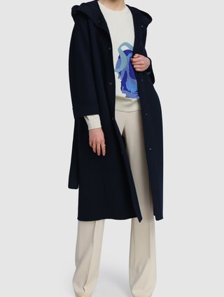 Темно-синее пальто MAX MARA: фото 1 - Invogue