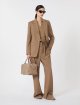 Светло-коричневые брюки MAX MARA из эластичной шерсти: фото 1 - Invogue