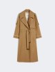 Коричневий плащ MAX MARA з водовідштовхувального твілу: фото - Invogue