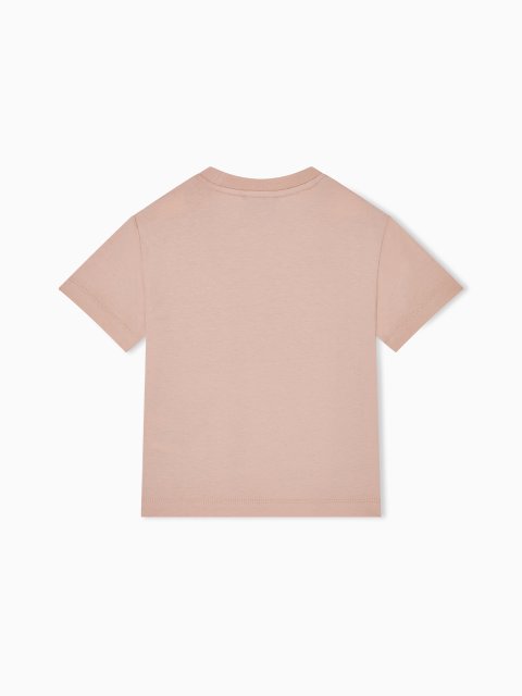 Футболка з бавовняного джерсі з круглим вирізом Emporio Armani Kids: фото 2 - Invogue