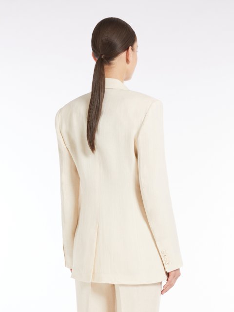 Бежевий жакет Max Mara з льону: фото 3 - Invogue