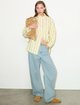 Жёлтая рубашка Max&Co в полоску из хлопка: фото 1 - Invogue