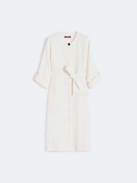 Бежева сукня з поясом Max Mara з льону: фото - Invogue