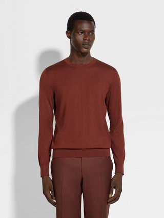 Темно-червоний светр ZEGNA з кашеміру та шовку: фото 3 - Invogue