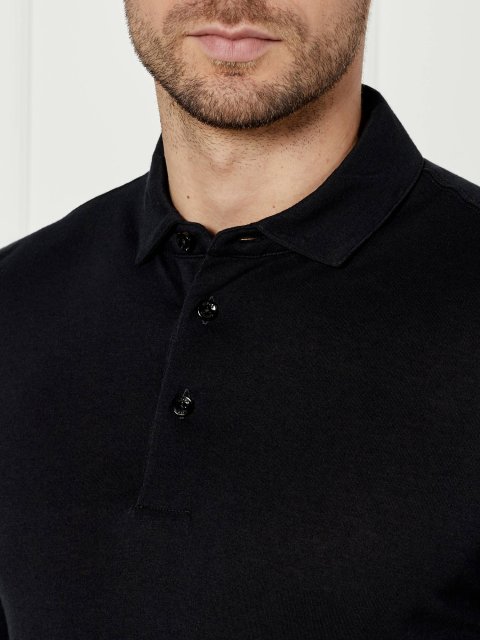 Чорне поло BOSS з довгим рукавом: фото 3 - Invogue