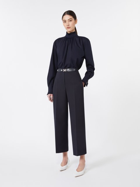 Темно-сині брюки MAX MARA укорочені: фото 1 - Invogue