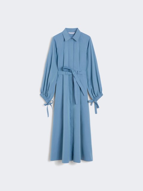 Блакитна сукня MAX MARA з бавовняної тафти: фото - Invogue