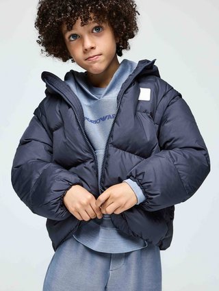 Темно-синяя куртка Emporio Armani из полиэстера: фото 1 - Invogue