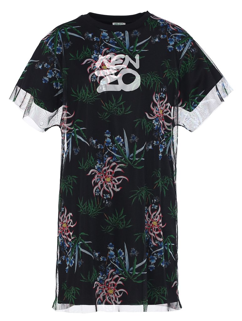 Чёрное платье KENZO: фото 2 - Invogue