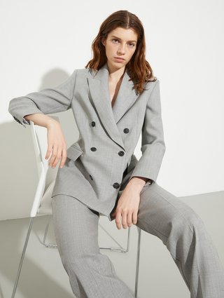 Серый жакет MAX&CO из смеси шерсти и хлопка: фото 2 - Invogue