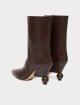 Темно-коричневі ботильйони WEEKEND MAX MARA зі шкіри: фото 2 - Invogue
