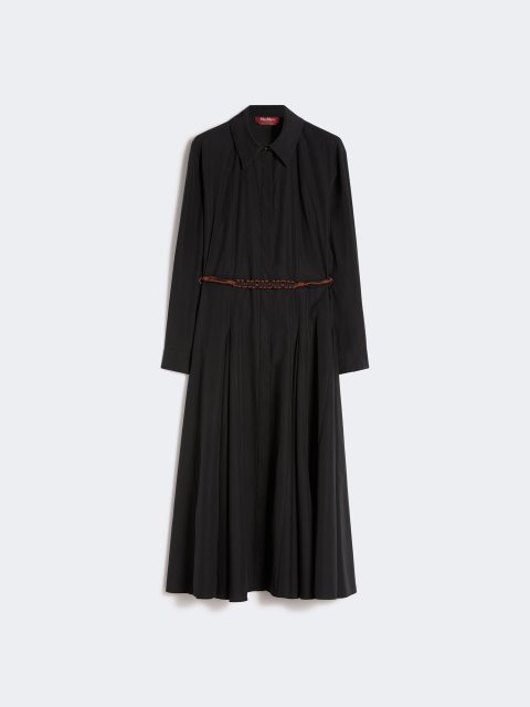 Чорна сукня-сорочка з поясом Max Mara з бавовни: фото - Invogue