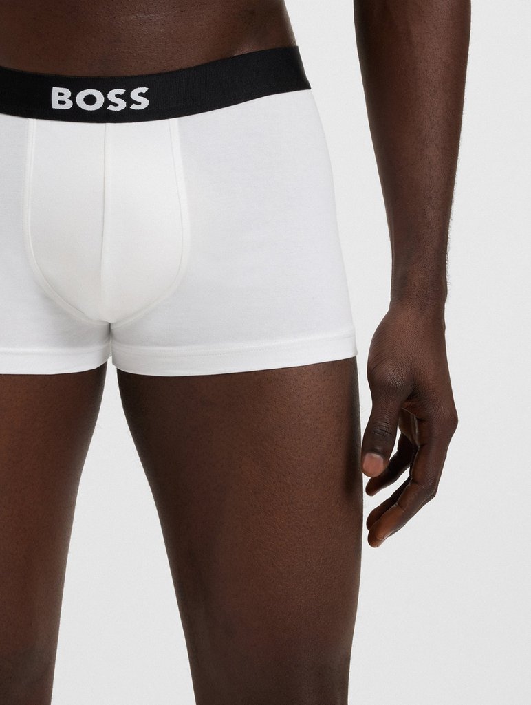 Белые боксеры 3 пары BOSS из хлопка: фото 3 - Invogue