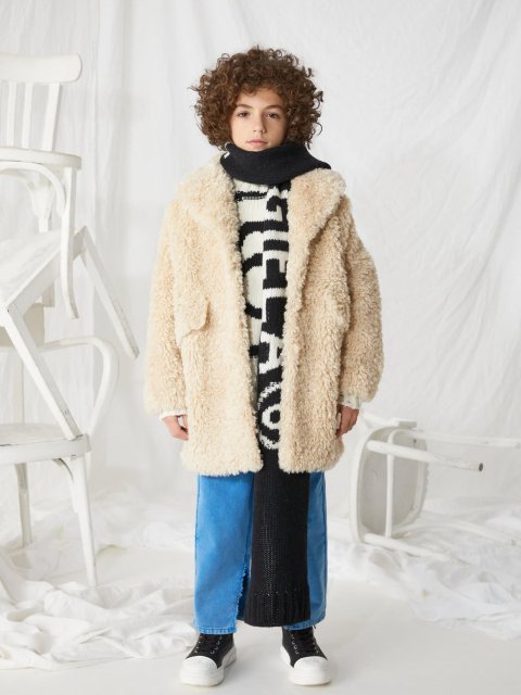 Бежеве пальто MM6 MAISON MARGIELA KIDS: фото 1 - Invogue