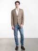 Бежевий жакет Zegna з шовку у клітинку: фото - Invogue
