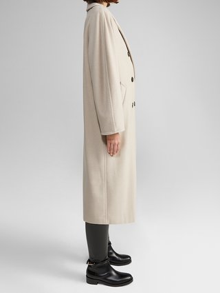 Серое пальто MAX MARA из смеси шерсти и кашемира: фото 2 - Invogue