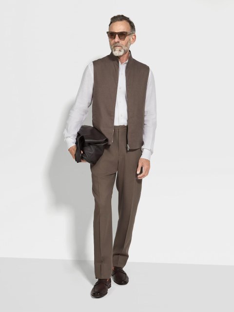 Сині брюки ZEGNA з льону: фото 1 - Invogue