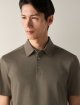Темно-бежева футболка-поло Zegna з бавовни з вишивкою: фото 3 - Invogue