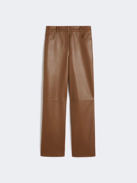 Коричневі брюки MAX MARA з екошкіри: фото - Invogue