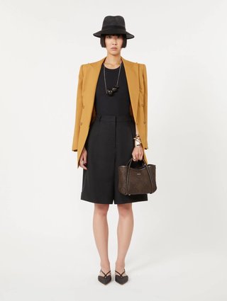 Темно-коричневая сумка Max Mara с ромбовидным узором: фото 1 - Invogue
