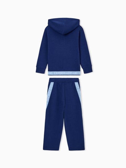 Спортивний костюм із подвійного трикотажу з логотипом Emporio Armani Kids темно-синій: фото 2 - Invogue
