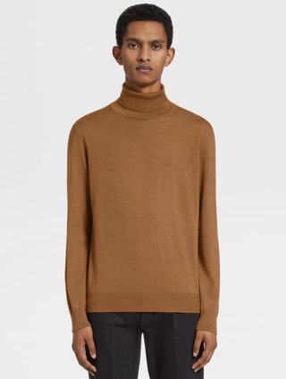 Бежева водолазка ZEGNA з кашеміру та шовку: фото 1 - Invogue