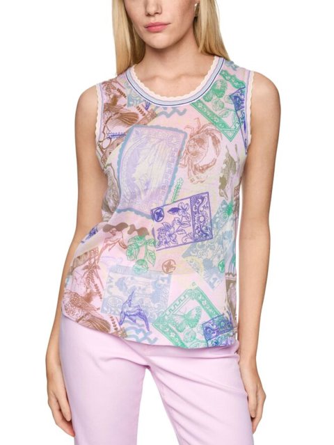 Безрукавный трикотажный топ Marc Cain с принтом: фото 1 - Invogue
