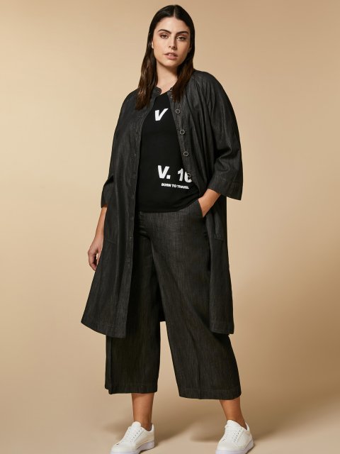 Чорна футболка MARINA RINALDI : фото 4 - Invogue