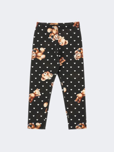 Чёрные леггинсы MONNALISA из хлопка: фото - Invogue