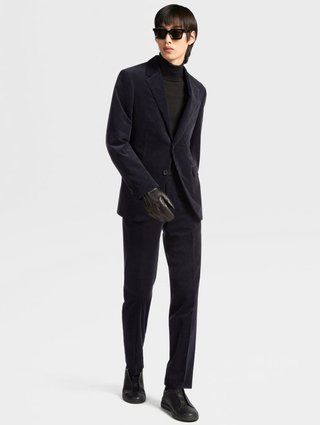 Темно-сині брюки ZEGNA крою slim: фото 5 - Invogue