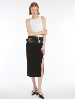 Черная юбка Sportmax из эластичного хлопка: фото 1 - Invogue