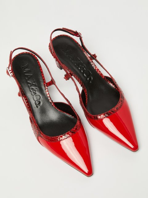 Красные туфли Max&Co слингбеки: фото 3 - Invogue