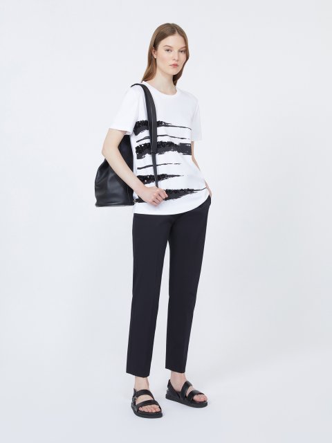 Біла футболка з принтом Max Mara з бавовни: фото 1 - Invogue