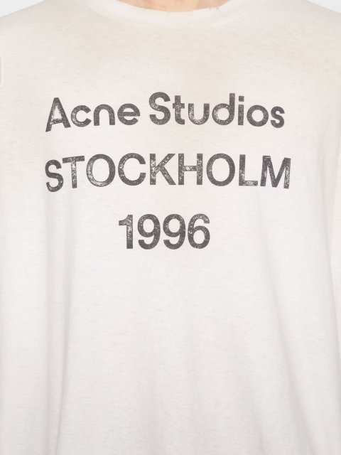 Белая футболка Acne Studios с длинным рукавом: фото 3 - Invogue