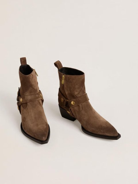 Коричневі чоботи GOLDEN GOOSE зі шкіри: фото 2 - Invogue