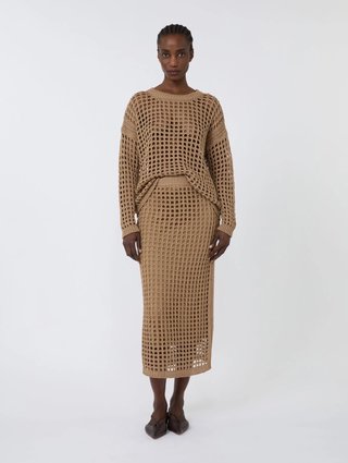Карамель юбка Max Mara из хлопка: фото 1 - Invogue