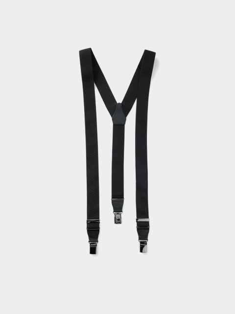 Черные подтяжки BOSS с кожаными деталями: фото - Invogue